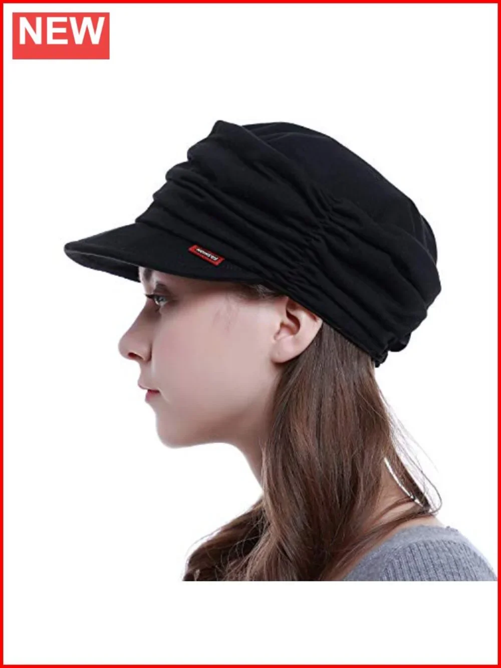 Pre-tied Cotton Polyester Brim Visor Hat for Women Hair Loss Cancer Patients